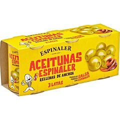 Espinaler Aceitunas Rellenas De Anchoa 3 X 120 Gr