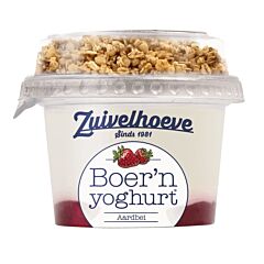 Zuivelhoeve Boer'n Yoghurt Aardbei + Muesli 170 Gr