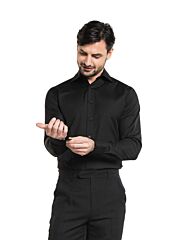 Chaud Devant Men Shirt Black Stretch 3Xl