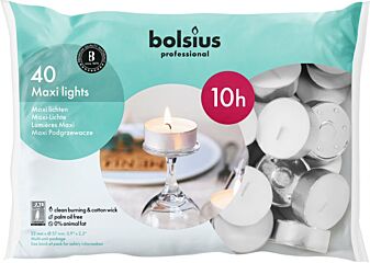 Bolsius Professional Maxi Waxine Licht Cup Zilver 10Uur Branduren