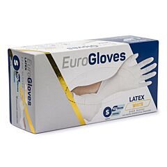 Euroglove Handschoen latex gep.maat s wit