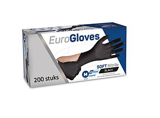 Euroglove Handschoen soft nitrile pv zwart medium