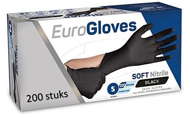 Euroglove Handschoen soft nitrile pv zwart small