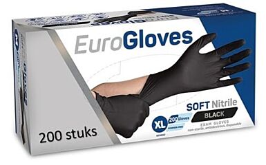 Euroglove Handschoen soft nitrile pv zwart xl