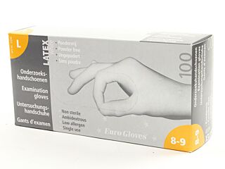 Euroglove Handschoen L Ongepoederd Latex Wit