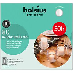 Bolsius Professional Relight Refils Transparant 30 Branduren
