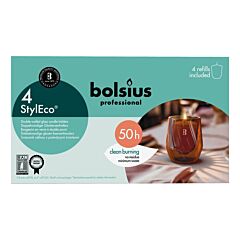 Bolsius Professional Styl Eco Glass Holder Brown - Refil Incl.