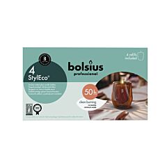 Bolsius Professional Styl Eco Glass Holder Brown Refil Incl 2X4st